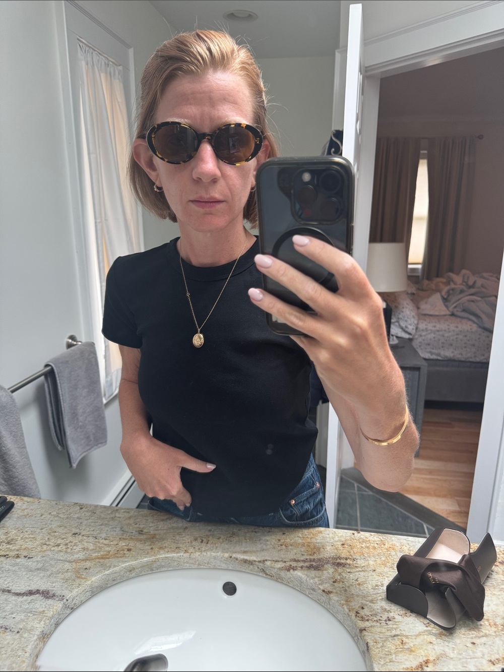 Oliver Peoples Lumar Tortoiseshell Round Sunglasses with Brown Lenses
